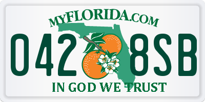 FL license plate 0428SB