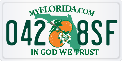 FL license plate 0428SF