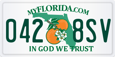 FL license plate 0428SV