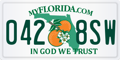 FL license plate 0428SW