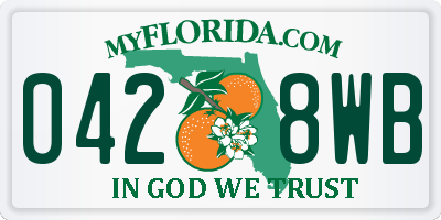 FL license plate 0428WB