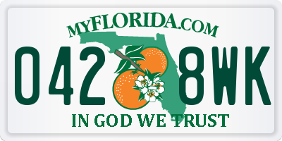 FL license plate 0428WK