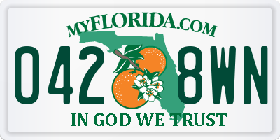 FL license plate 0428WN
