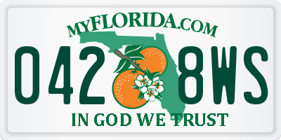FL license plate 0428WS