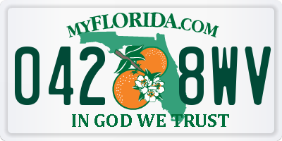 FL license plate 0428WV
