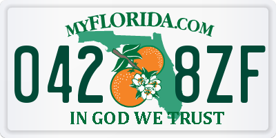 FL license plate 0428ZF