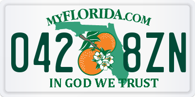 FL license plate 0428ZN