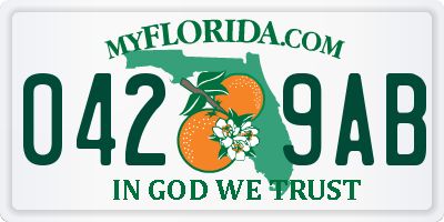 FL license plate 0429AB