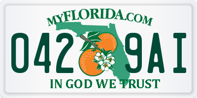 FL license plate 0429AI