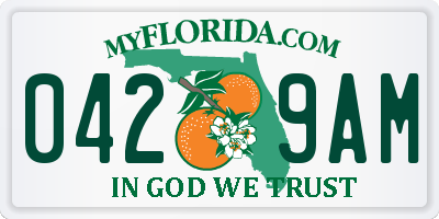 FL license plate 0429AM