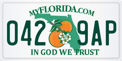 FL license plate 0429AP