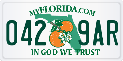 FL license plate 0429AR