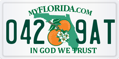 FL license plate 0429AT