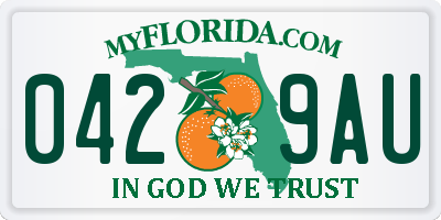 FL license plate 0429AU