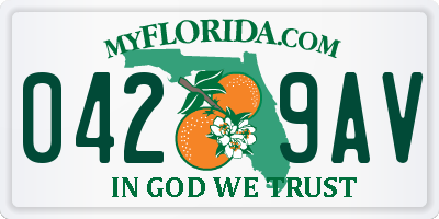 FL license plate 0429AV