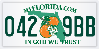 FL license plate 0429BB
