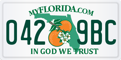 FL license plate 0429BC