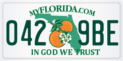 FL license plate 0429BE