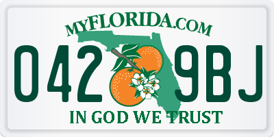 FL license plate 0429BJ