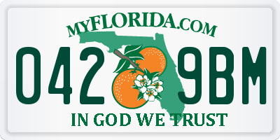FL license plate 0429BM