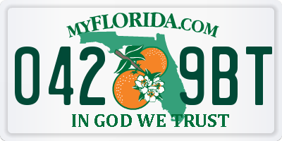 FL license plate 0429BT