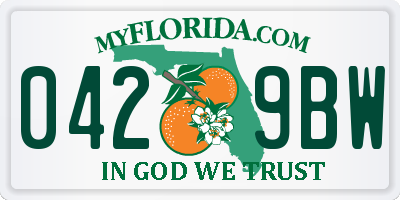 FL license plate 0429BW