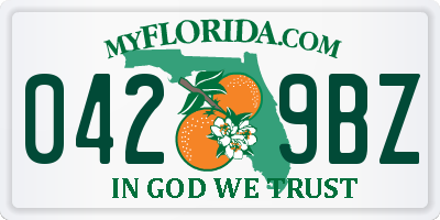 FL license plate 0429BZ