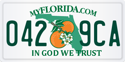 FL license plate 0429CA