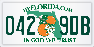 FL license plate 0429DB