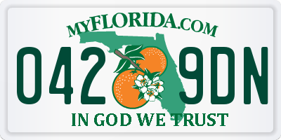 FL license plate 0429DN