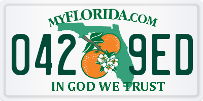 FL license plate 0429ED
