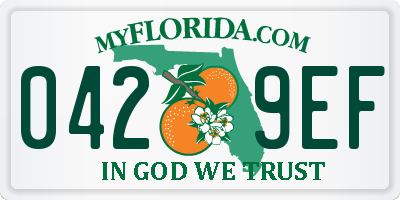 FL license plate 0429EF