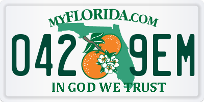 FL license plate 0429EM
