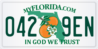 FL license plate 0429EN