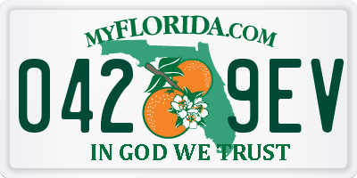 FL license plate 0429EV