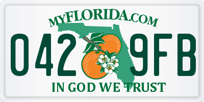 FL license plate 0429FB