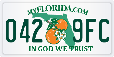 FL license plate 0429FC