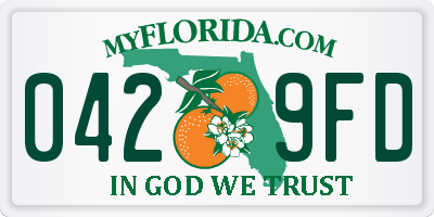 FL license plate 0429FD