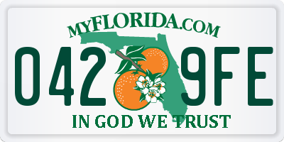 FL license plate 0429FE
