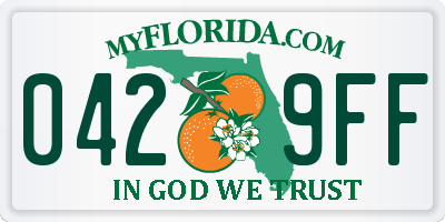 FL license plate 0429FF