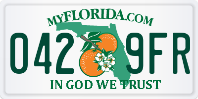 FL license plate 0429FR