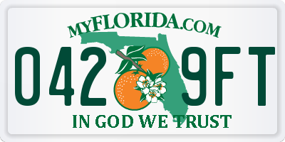 FL license plate 0429FT