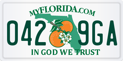 FL license plate 0429GA