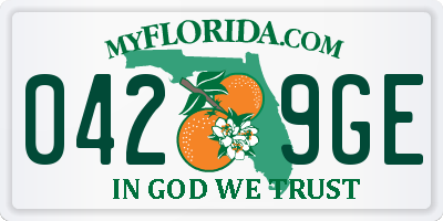 FL license plate 0429GE
