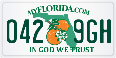 FL license plate 0429GH