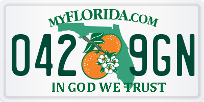 FL license plate 0429GN
