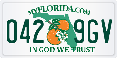 FL license plate 0429GV