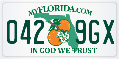 FL license plate 0429GX