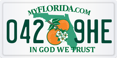 FL license plate 0429HE