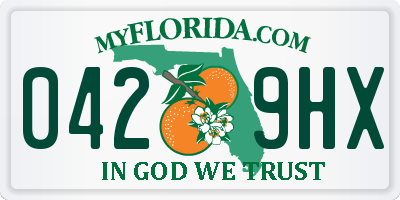 FL license plate 0429HX